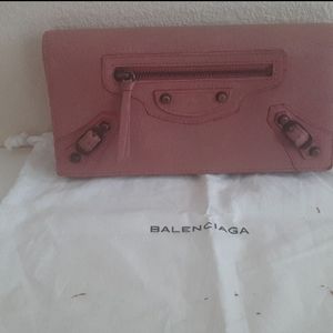 Balenciaga 7 card slot wallet light pink
